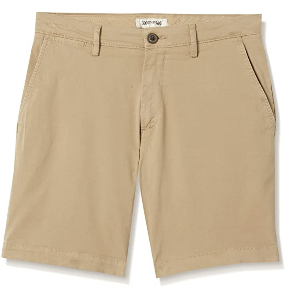 Flat-Front Stretch Chino Shorts