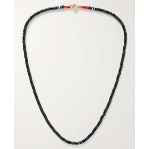 Black Out Enamel and Gold-Tone Necklace
