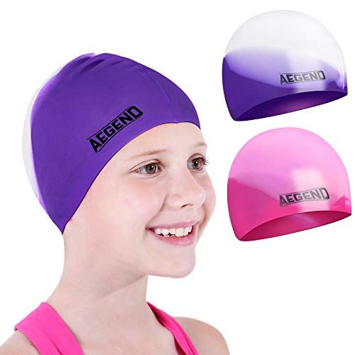 Unisex Kids Children Swimming Pool Cap Silicone Swim Hat Silicone Waterproof 