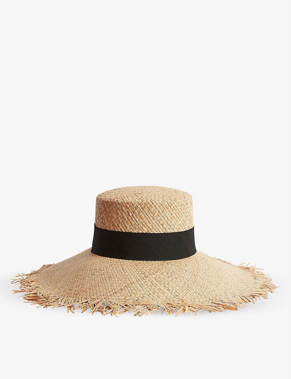 Audley frayed-trim straw hat