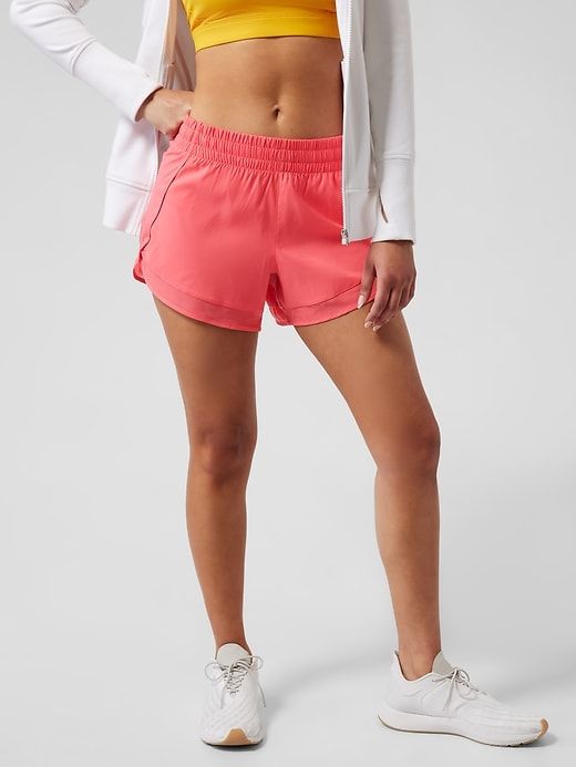 Athleta, Shorts, Athleta Mesh Racer Run 2x Pink Camo Shorts