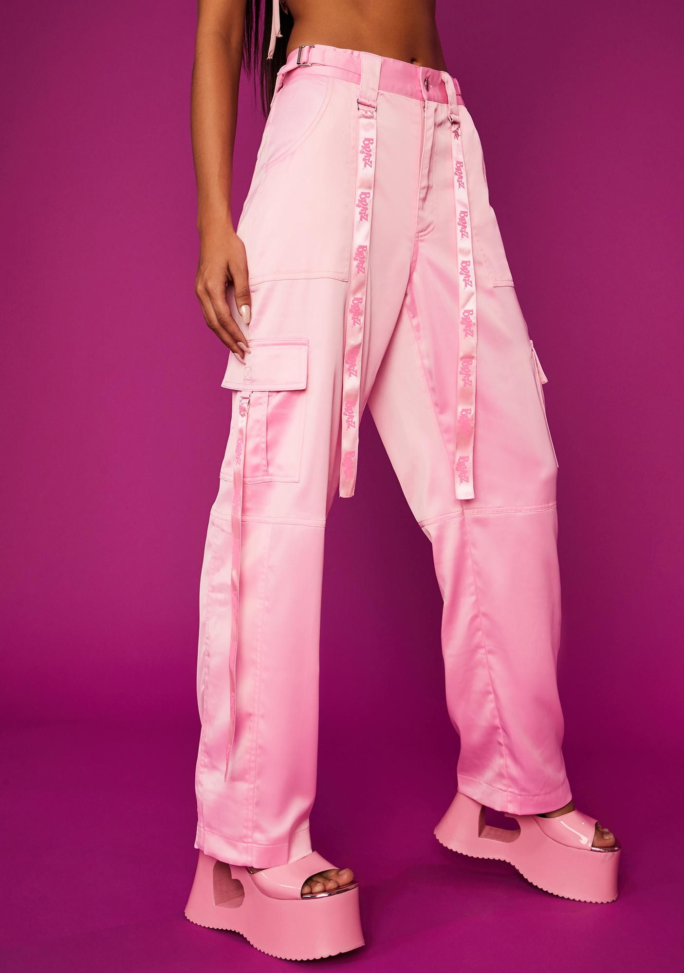 pink cargo pants for women