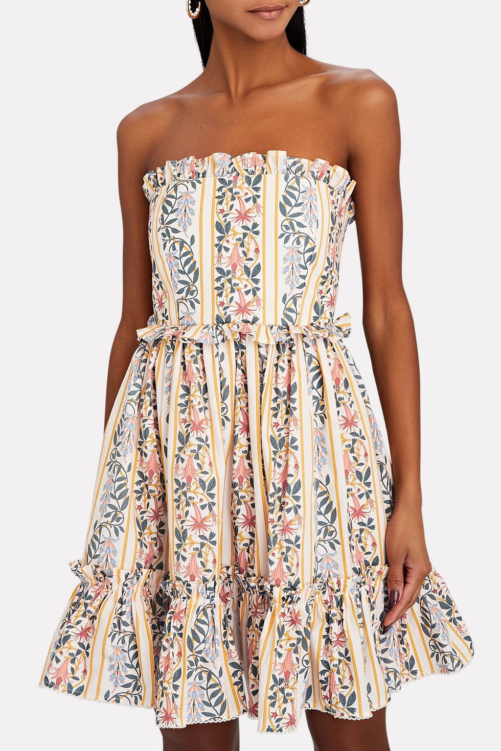 Rosa Floral Strapless Mini Dress