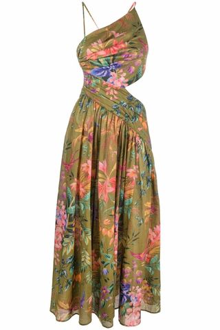 Tropicana floral-print midi dress