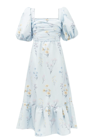 Puff-Sleeve Floral Dress