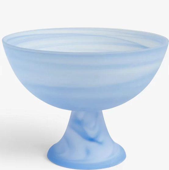 Swirl Frosted Glass Trifle Bowl