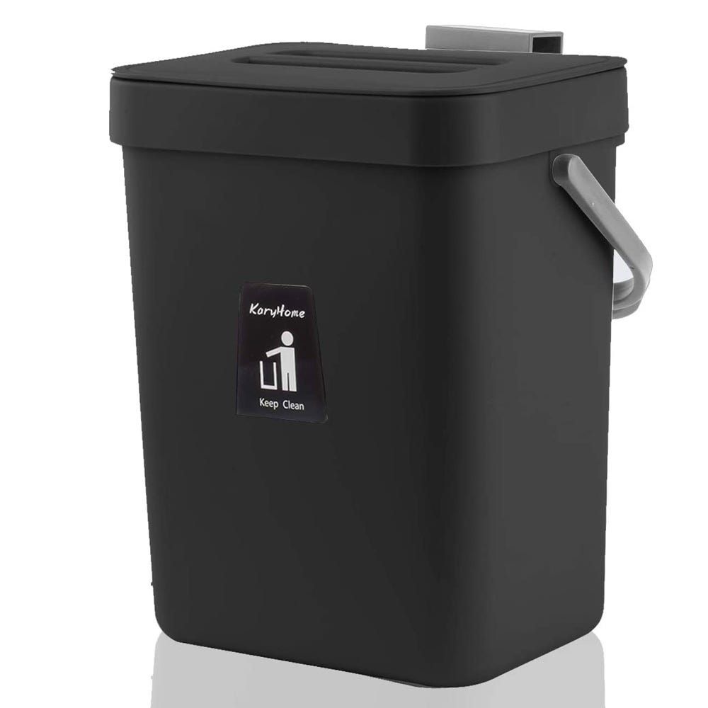 Hanging Small Trash Can with Lid,Mountable Indoor Compost Bucket B Gaoominy Kitchen Compost Bin for Counter Top or Under Sink 