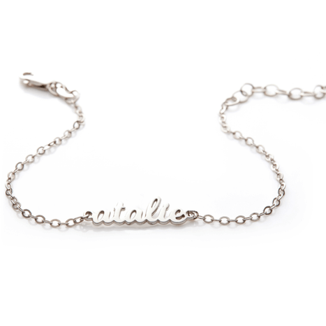 Sterling Silver Nameplate Chain Bracelet