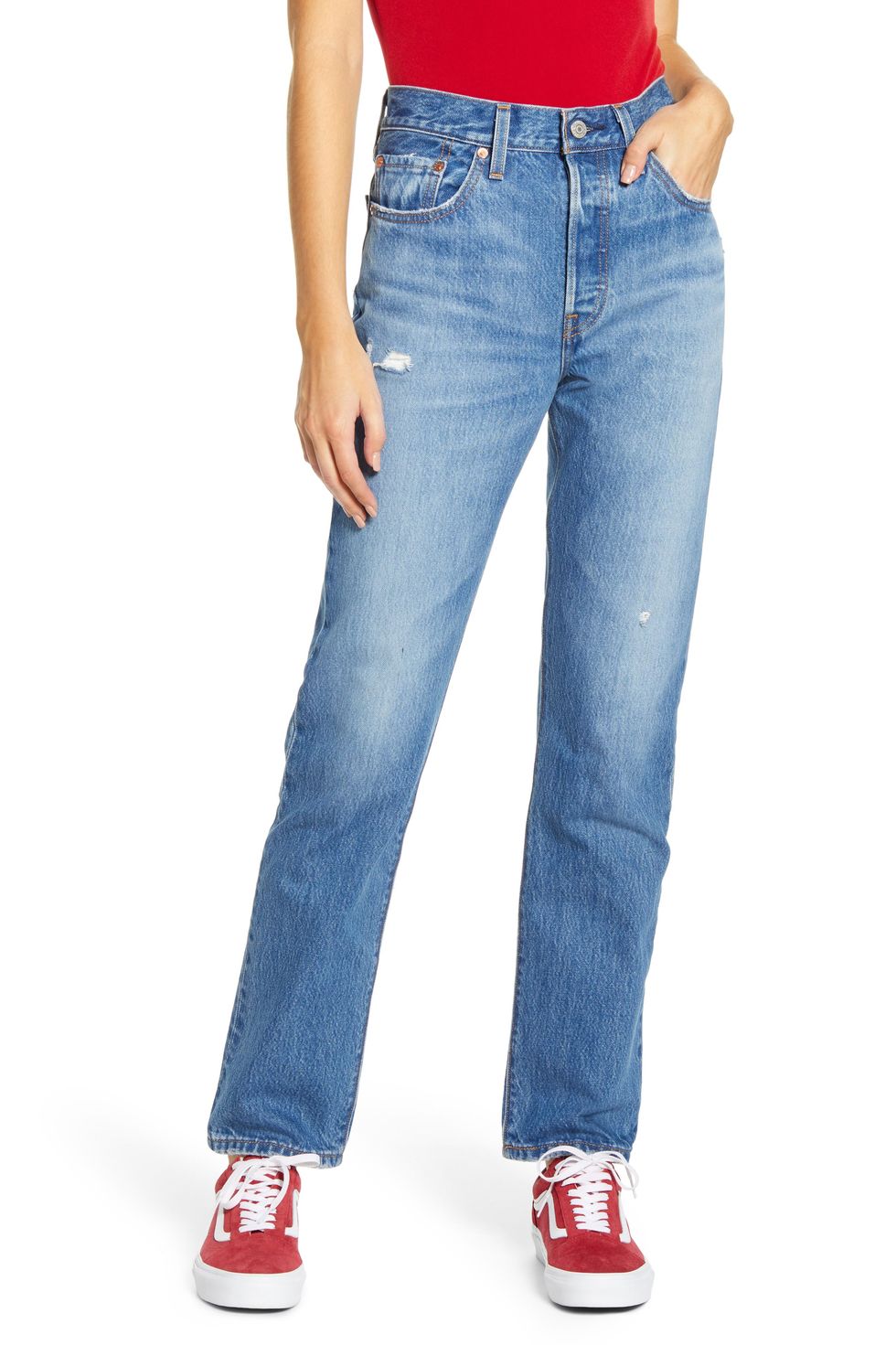 Levi's 501 High-Waist Straight Leg Jeans