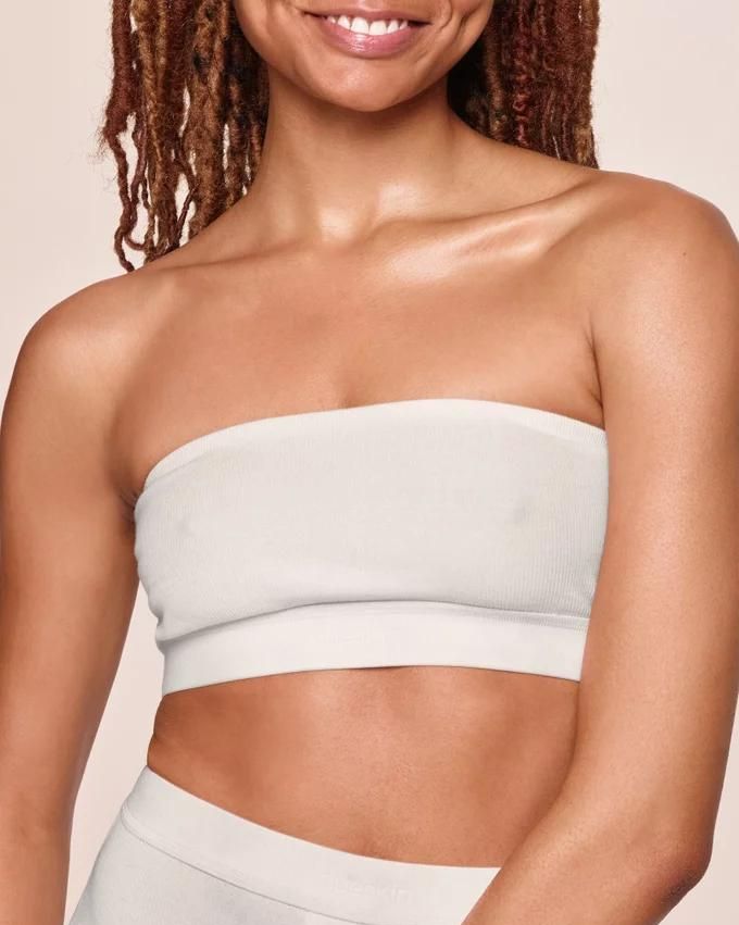 Sports Bra Large Women's Strapless Bandeau Bra Full Coverage Anti Slip for Large  Bust Light Summer Edition Perfect White at  Women's Clothing store