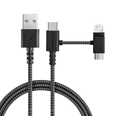 3-in-1 Universal Fast Fabric Wrapped 6-Foot Charging Cable