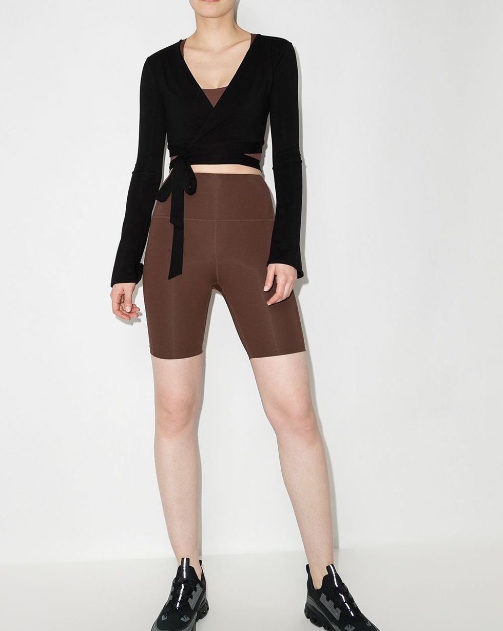 Brown Biker Shorts Outfit  Race day outfits, Biker shorts outfit, Outfits