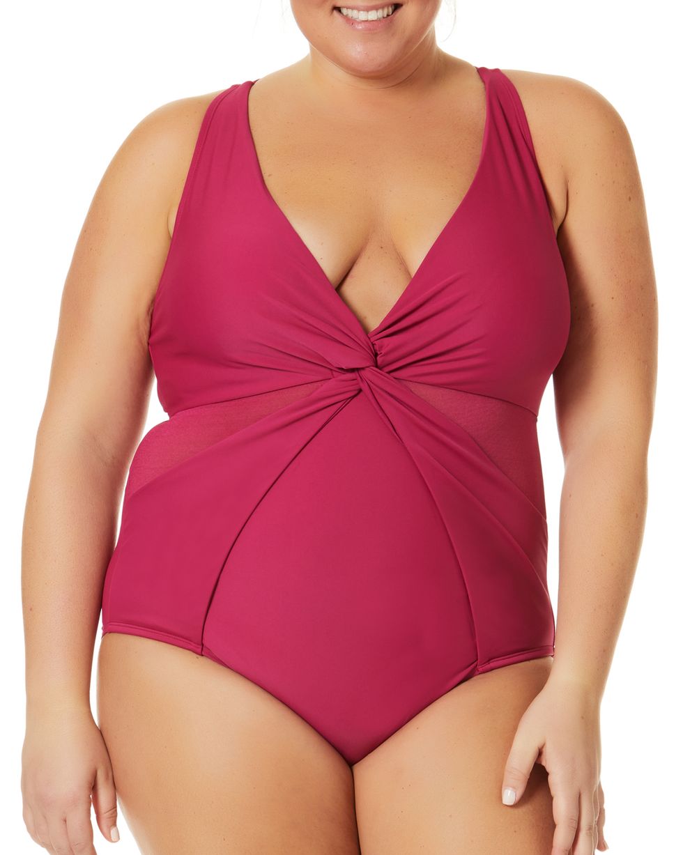 Plus-Size Solid Crossback One-Piece