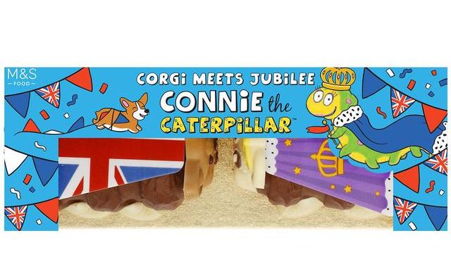 M&S Corgi and Queen Connie the Caterpillar Cake