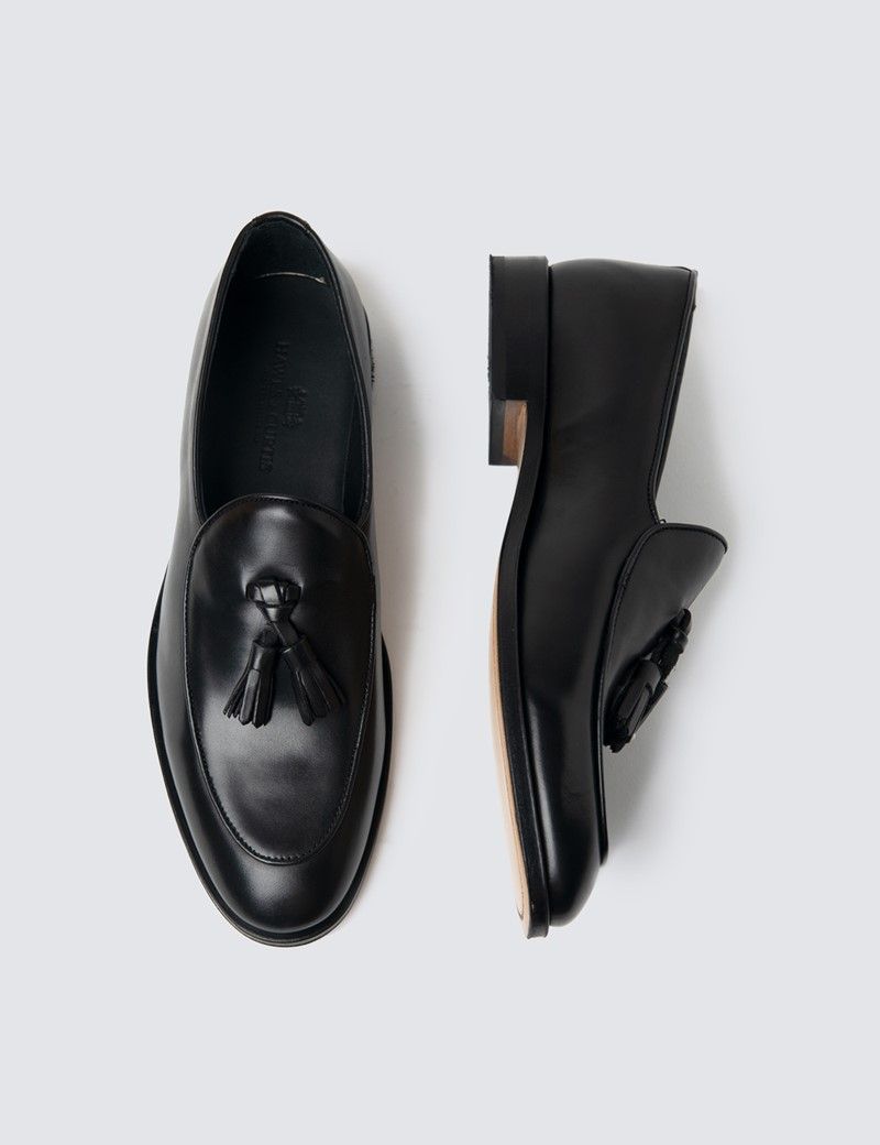 Black Leather Tassel Loafer