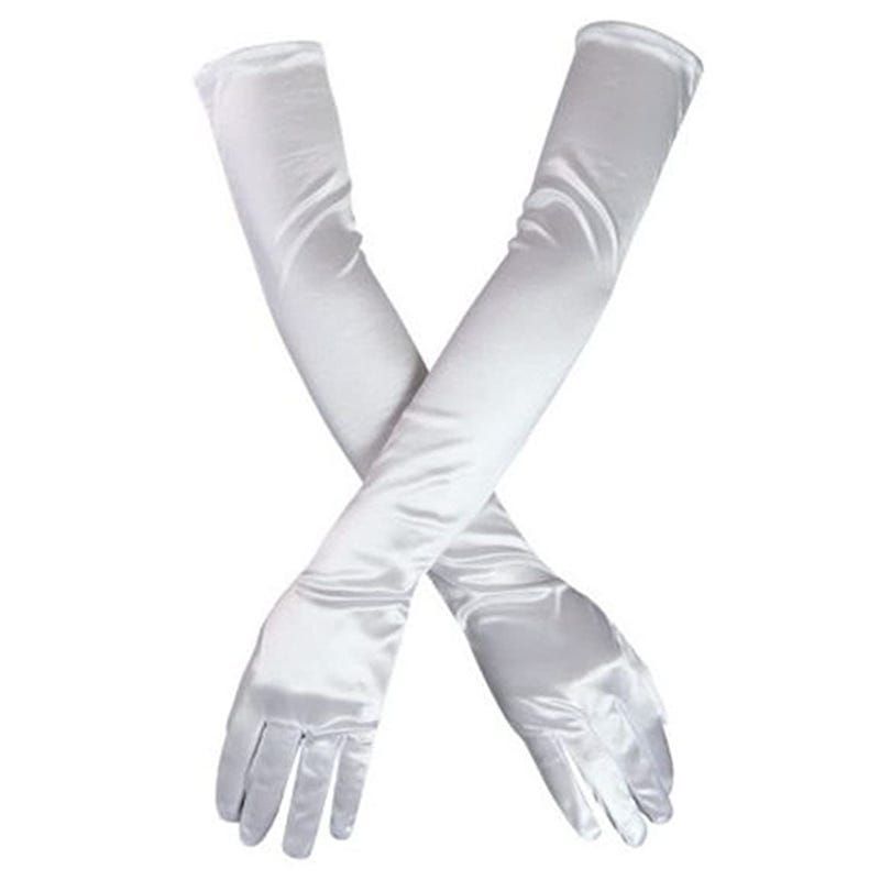 Women's Long Satin Finger Gloves