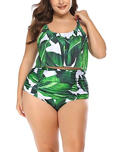 Zando Tankini Swimsuits for Women Tummy Control Bathing Suits High Waisted Swimsuits Two Piece Swimsuit Floral Swimwear 