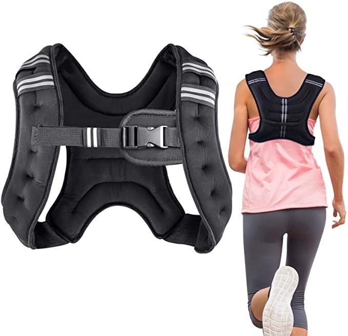 22LBS Weighted Vest Workout Vest Strength Training Jacket with Adjustable Buckle 