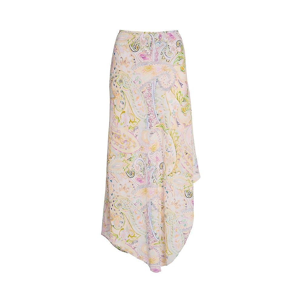 Sivan Paisley Asymmetric Midi-Skirt