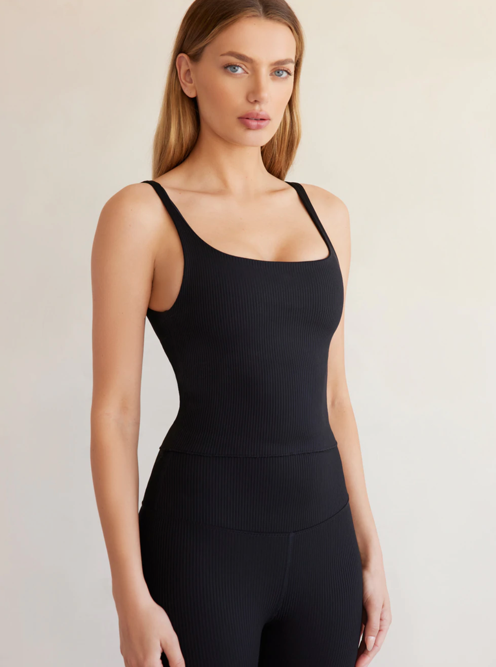 Nude Barre Stretch Fitted Camisole in Black