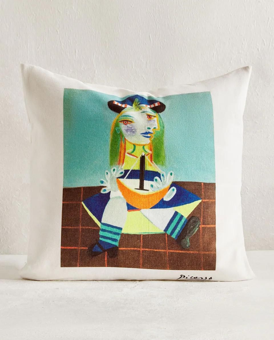 Picasso "Maya Au Bateau" Print Throw Pillow Cover