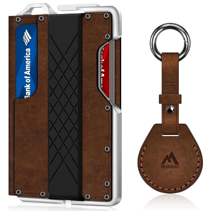typecase Slim Minimalist Airtag Card Wallet for Men, Front Pocket Premium  Crazy Horse Leather Wallet with Airtag Holder, RFID Blocking Cash Credit