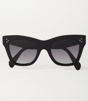 Black oversized cat-eye acetate sunglasses