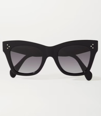 Black oversized cat-eye acetate sunglasses