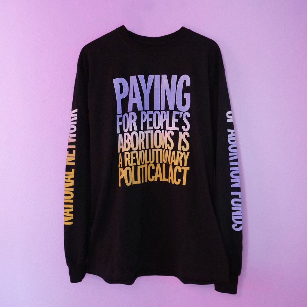 “Paying for People’s Abortions” Long-Sleeve Crewneck Tee