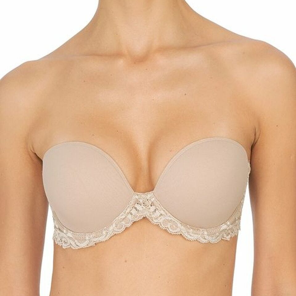 Push up Strapless Bra Lightly Lined Sexy V-Neck High Support Comfortable