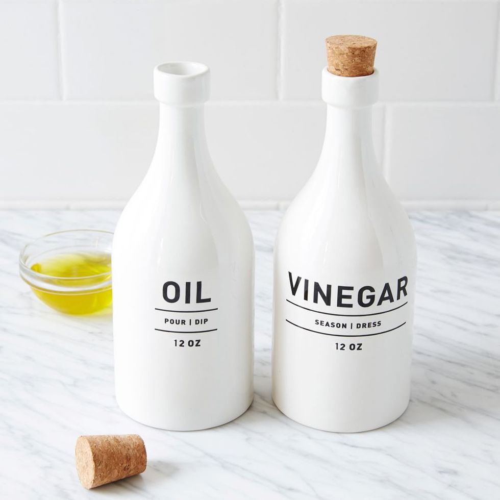 West Elm Utility Stoneware Oil & Vinegar Set