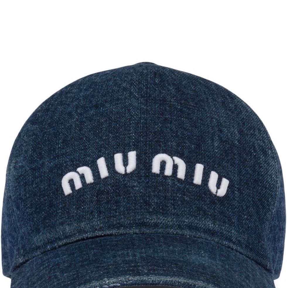 棒球帽推薦：Miu Miu Logo刺繡丹寧棒球帽
