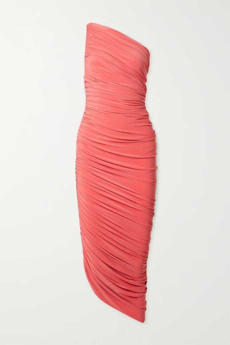 Diana one-shoulder ruched stretch-jersey dress
