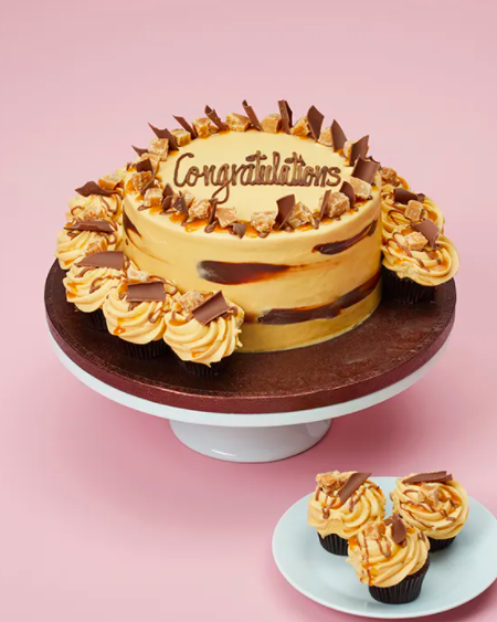 Salted Caramel Carousel Cake with Hand-Piped Message
