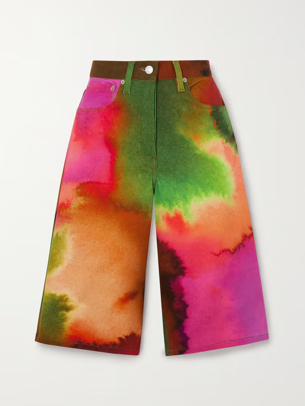 Tie-Dyed Denim Shorts