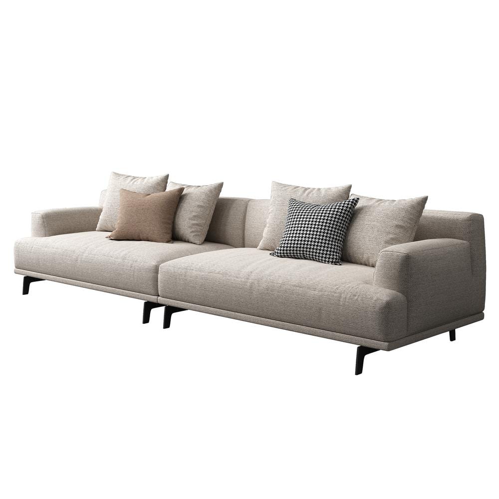 Kunming Fabric Straight Sofa in Beige