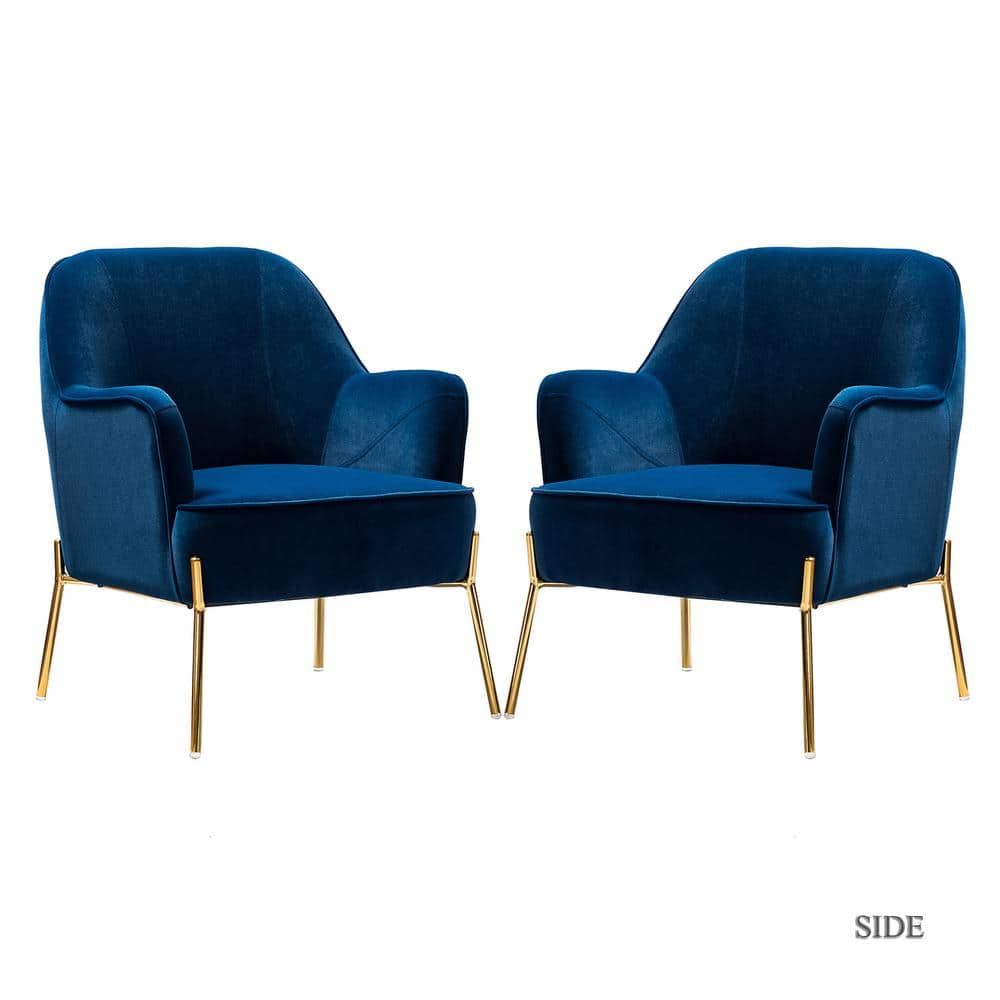 Navy Gold Legs Accent Chairs