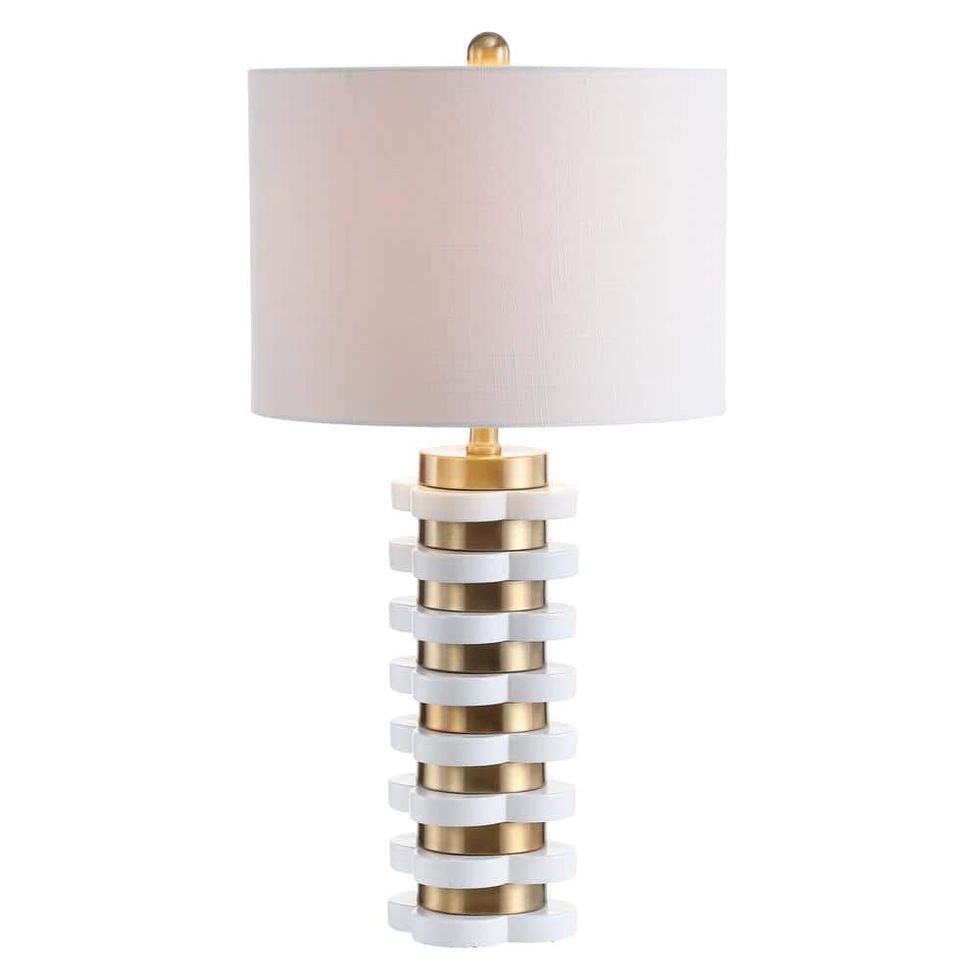 Quatrefoil Striped Resin Table Lamp