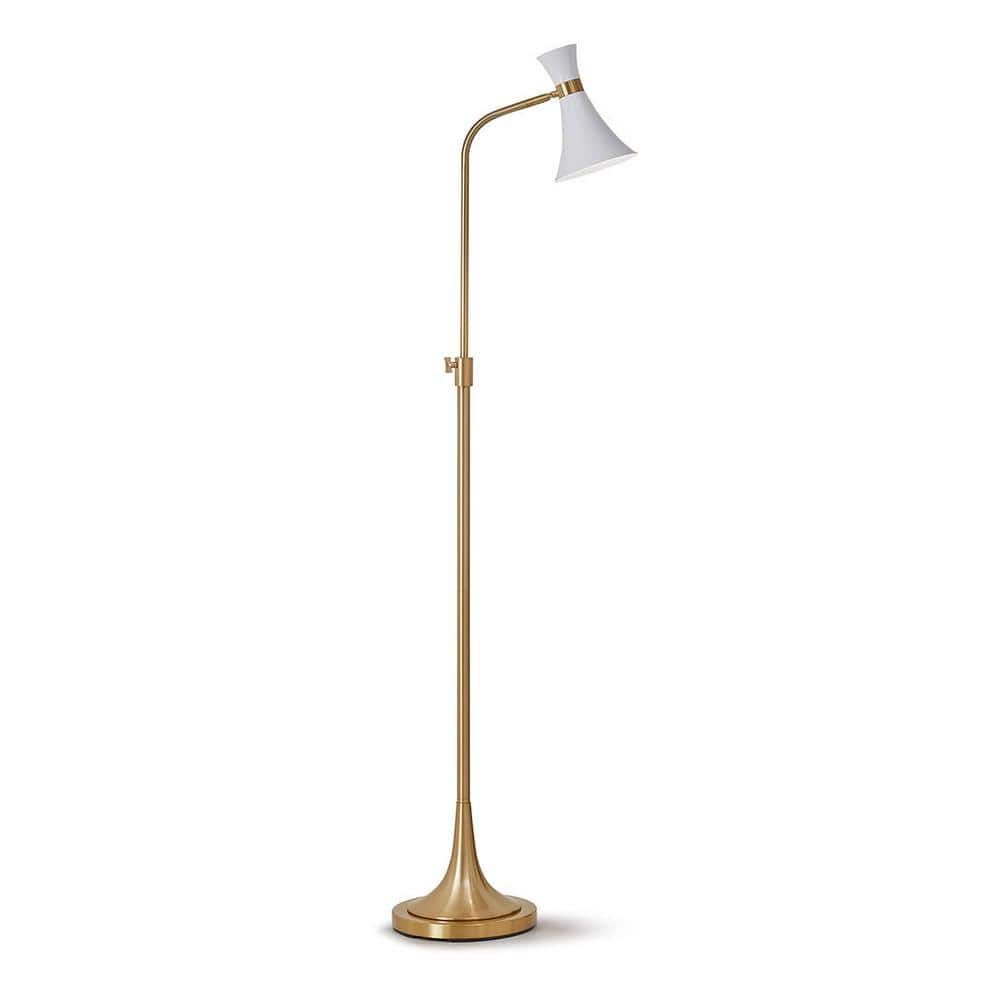 Adjustable Antique Brass Floor Lamp 