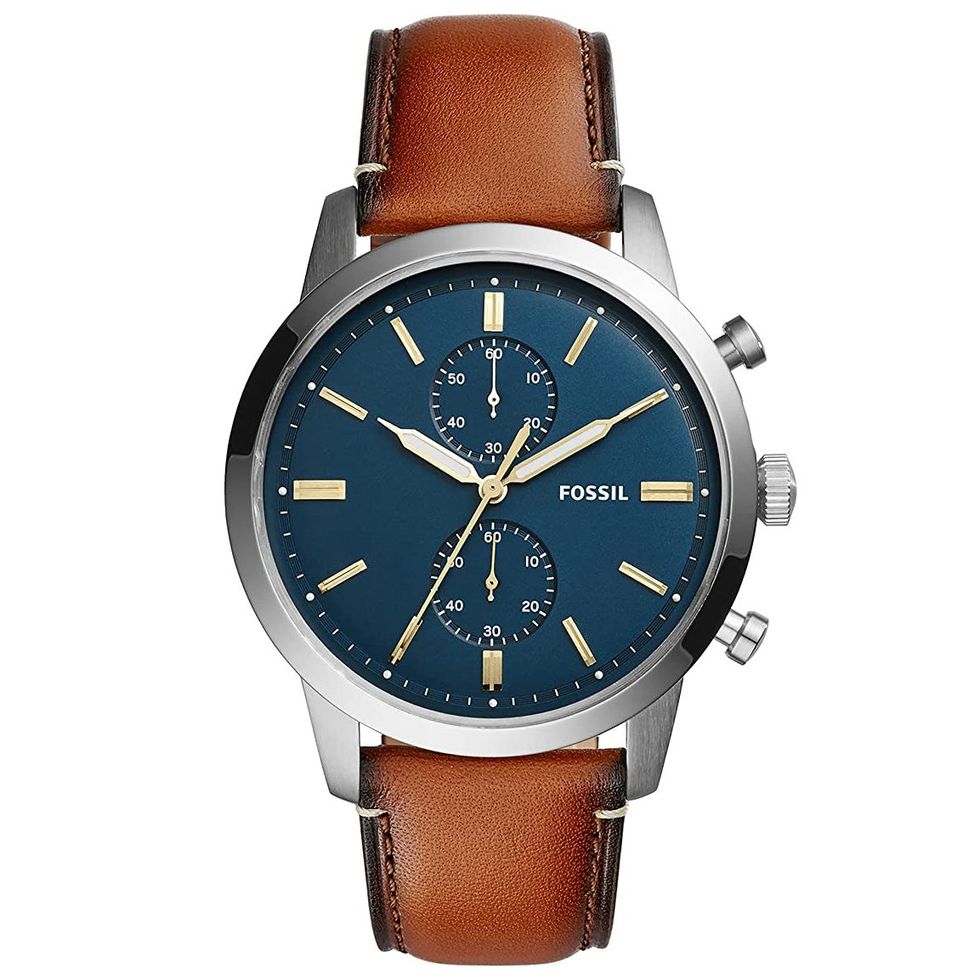 Townsman Quartz Stainless Steel and Leather Chronograph Watch