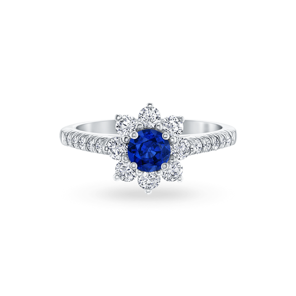 Sunflower Petite Sapphire and Diamond Ring