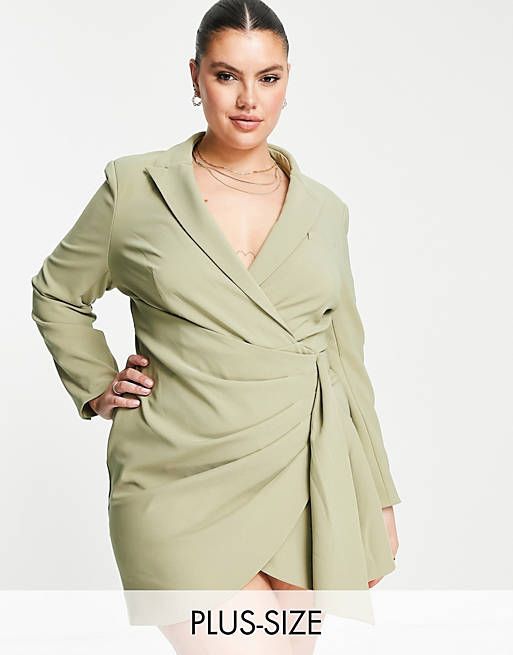 Plus size dress sales with blazer