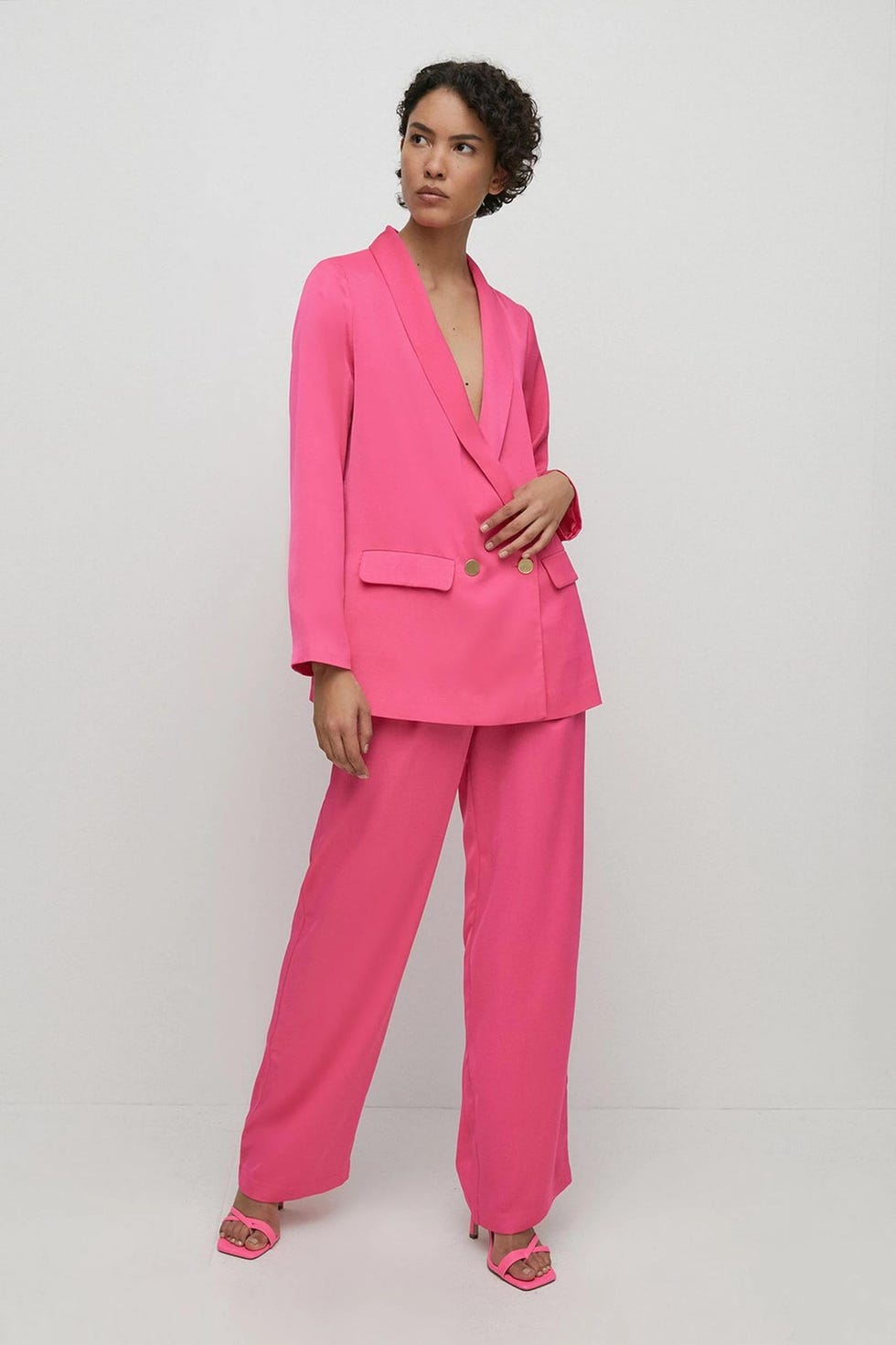 Relaxed Satin Longline Blazer