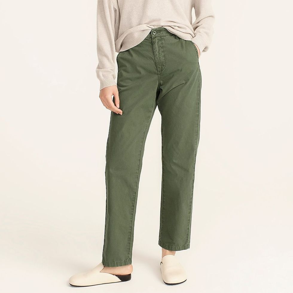 J.Crew Pull-on Wide-leg Chino Pant in Green