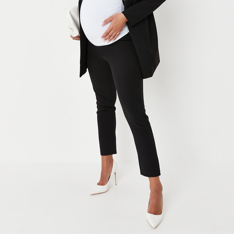 Black Tailored Over Bump Maternity Cigarette Pants