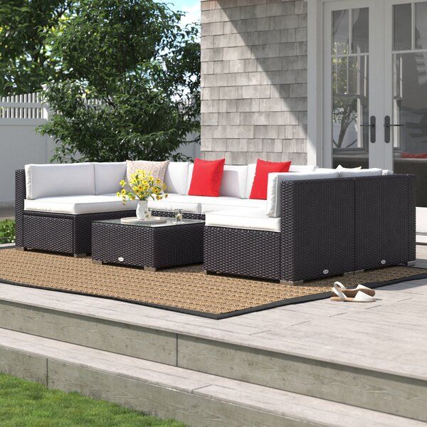 Wicker & Rattan 6-Person Seating Group with Cushions