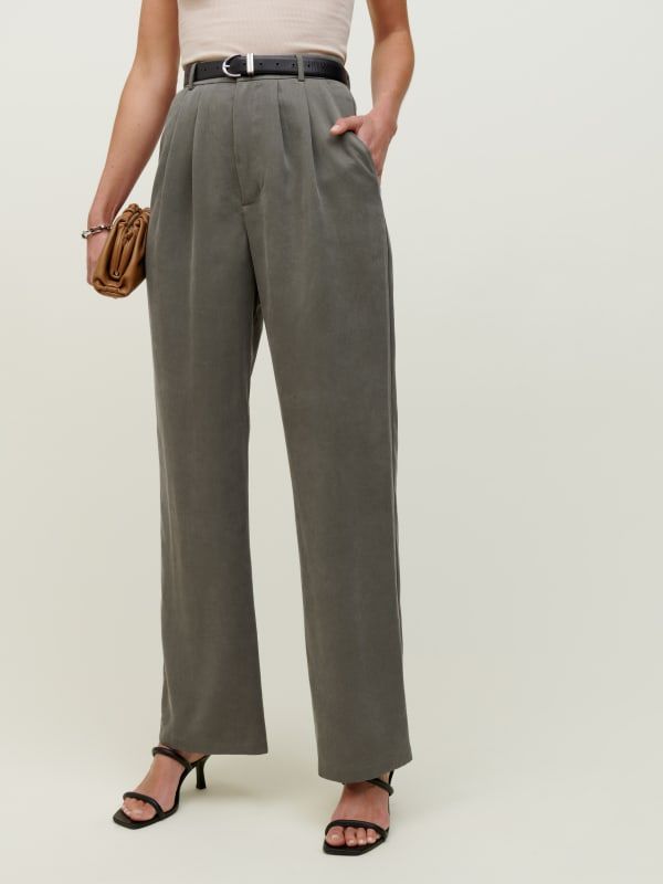 grey office trousers womens