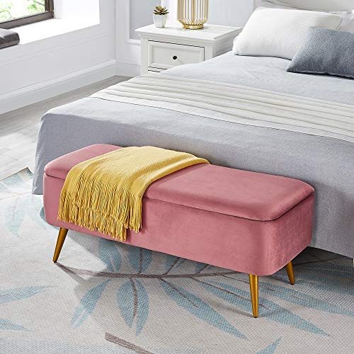 Upholstered Velvet Storage Bench