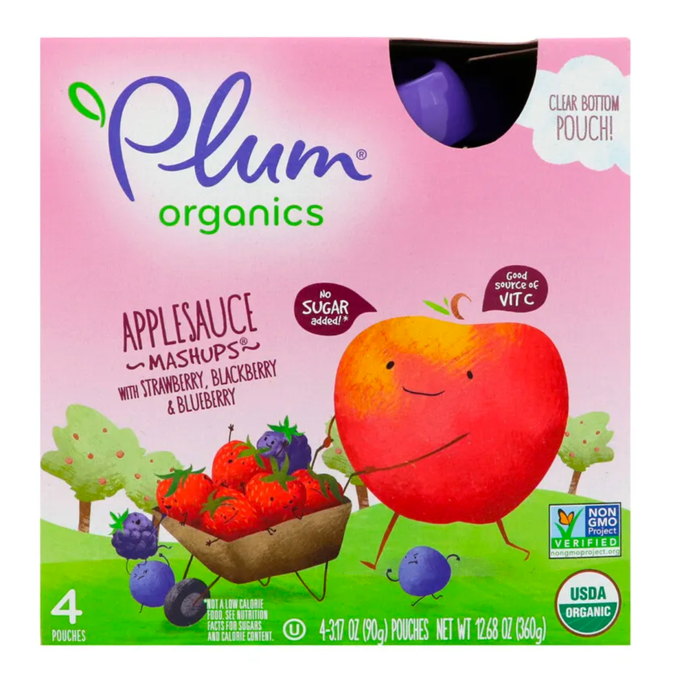 Plum Organics, Organic Applesauce Mashups with Strawberry, Blackberry & Blueberry 