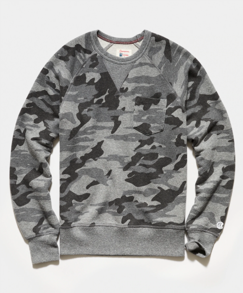 Heather Grey Camo Pocket Sweatshirt